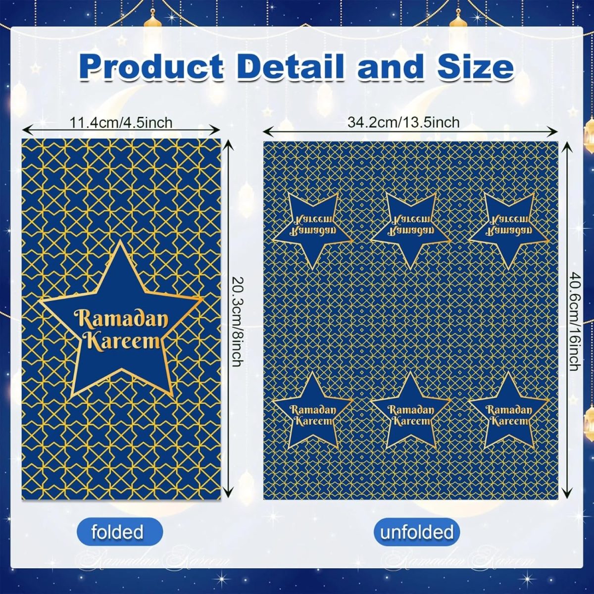 Blue & Gold Ramadan Kareem Napkins- 20 Pcs