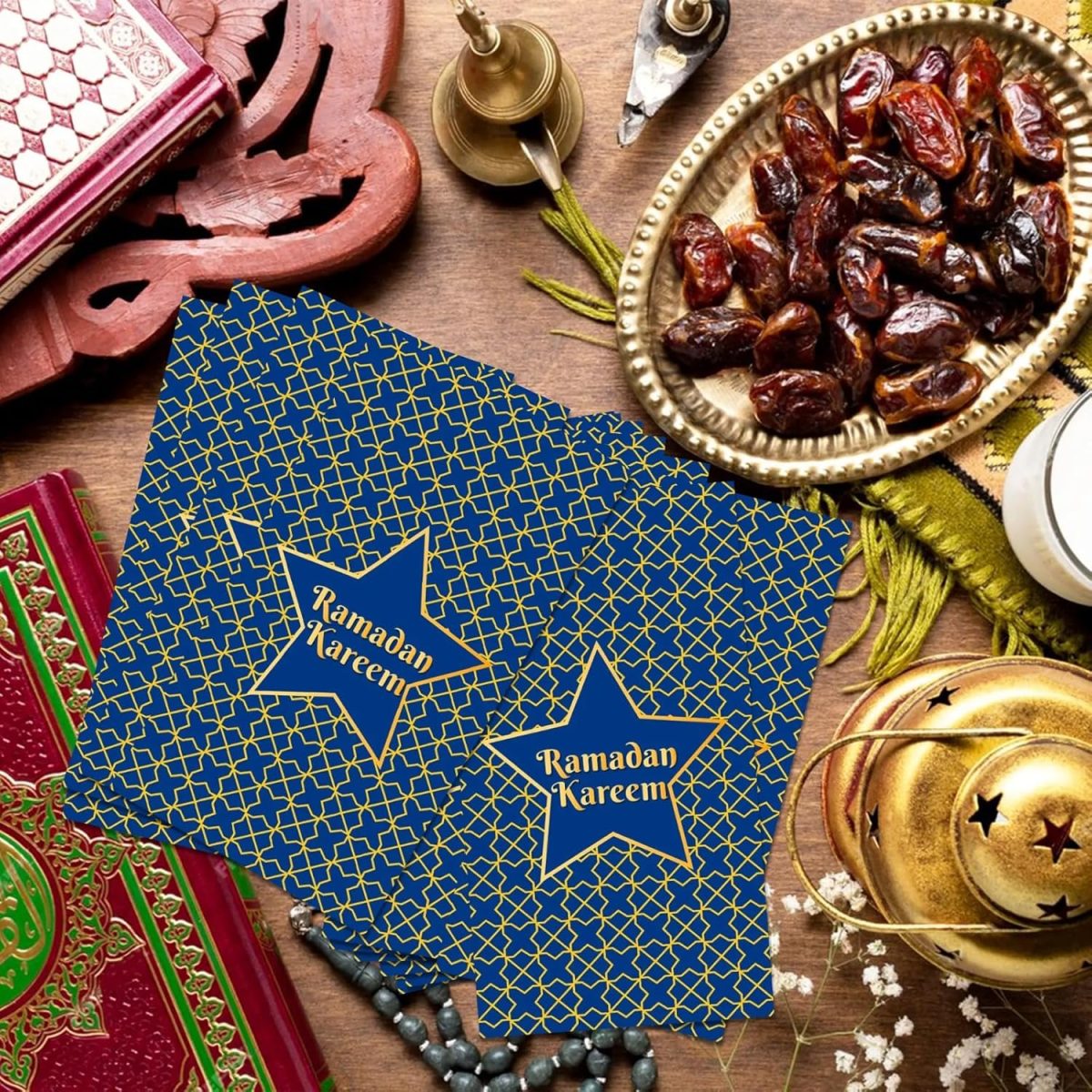 Blue & Gold Ramadan Kareem Napkins- 20 Pcs