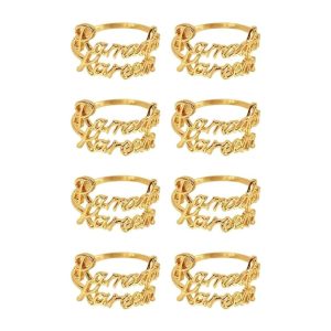 Ramadan Gold Napkin Rings Holder- 8 Pcs