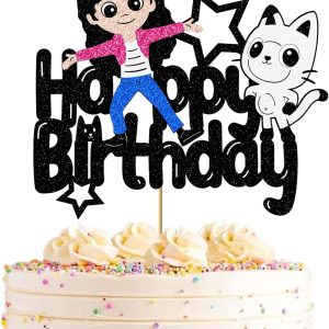 Pink Dollhouse Birthday Cake Topper