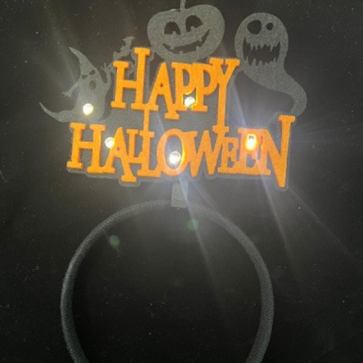 Orange Glow in The Dark Happy Halloween LED Headband