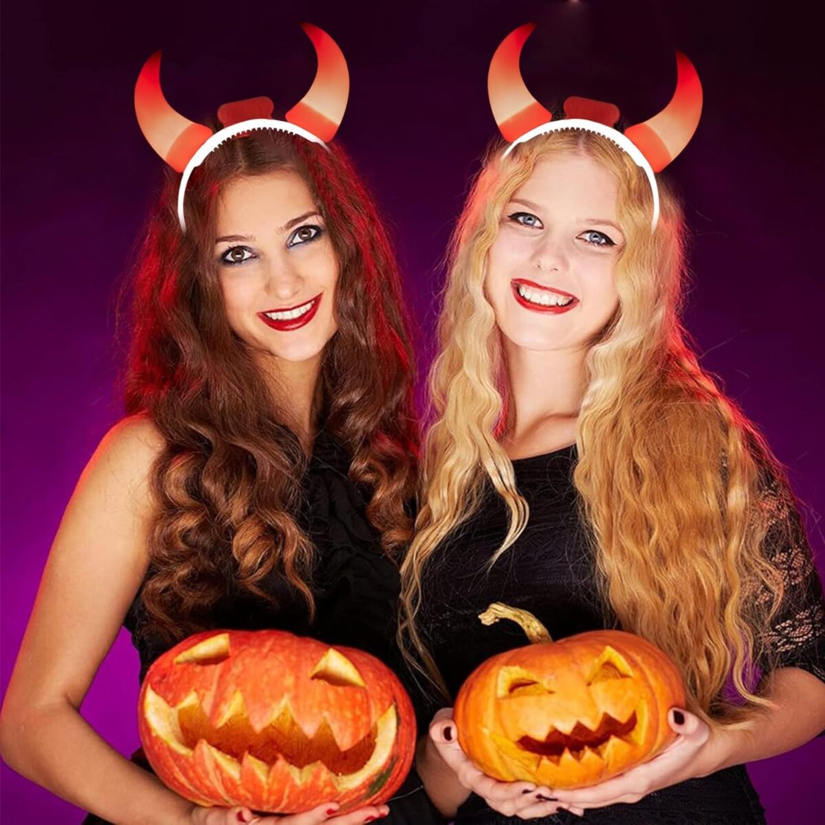Pack of 2 Devil Ear Glow Horn Headband